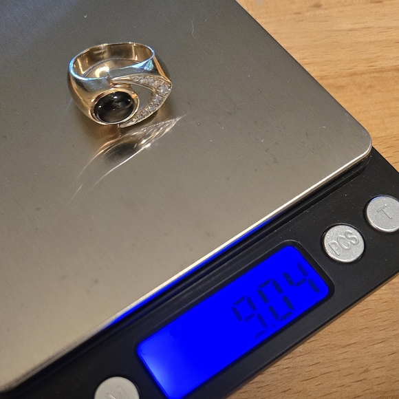 Vintage 14k Gold Sapphire Moonstone Ring - Picture 15 of 15